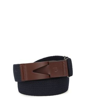 Cintura Greca in canvas blu e pelle