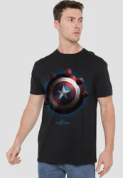 Captain America Brave New World Red Hulk Shield Poster T-Shirt, Black - Black - Size: 2XL
