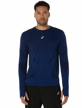 T-shirt de running Road Seamless bleu marine XL - Asics - FashionsVida