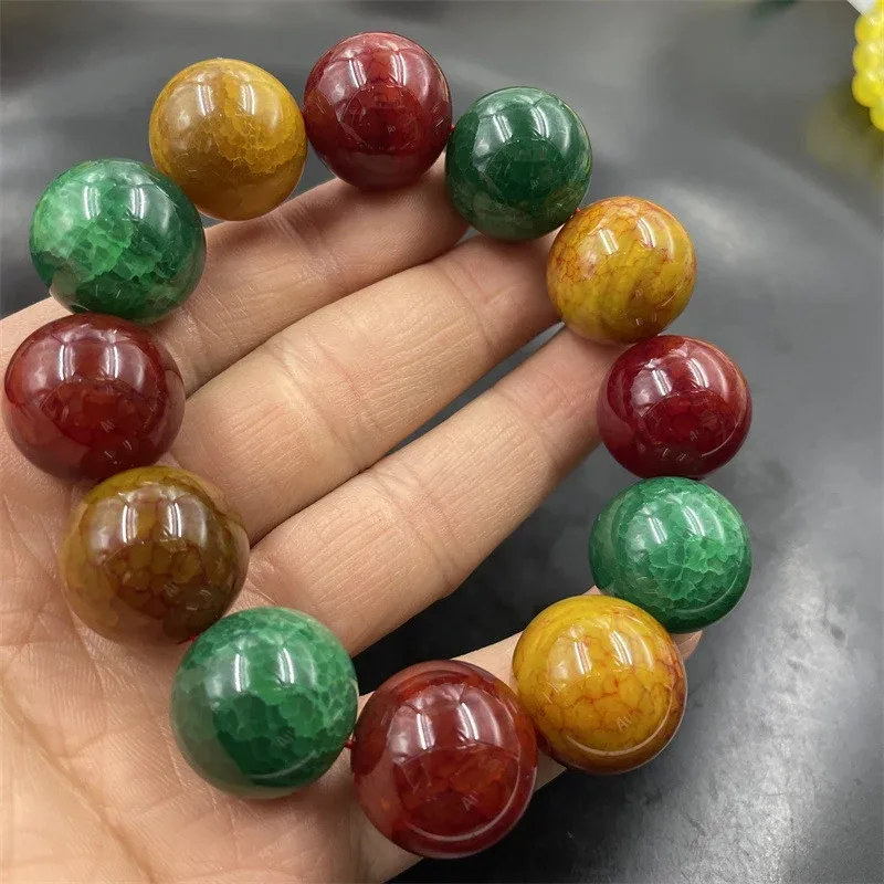 Mm Colorful Dragon Pattern Large Multi-Bead Agate Bracelet - Aliexpress - FashionsVida
