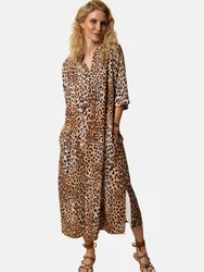Tunika- Kleid mit Leo-Print Mehrfarbig 42