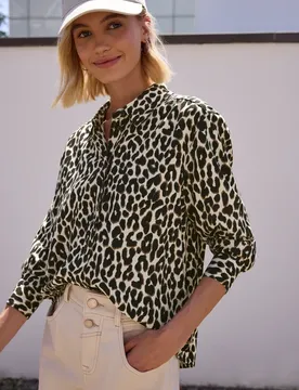 Street One Leo-Bluse mit Backprint female Schwarz