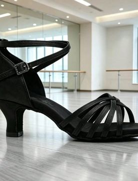 Disponibles 2 alturas de tacón: 5CM y 7CM Zapatos de baile latino, zapatos de baile de salón de satén para estudio, fiesta y competición