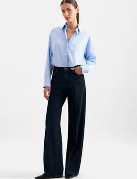 Wide- Leg Jeans High Waist Blau 48 - Seidensticker - FashionsVida
