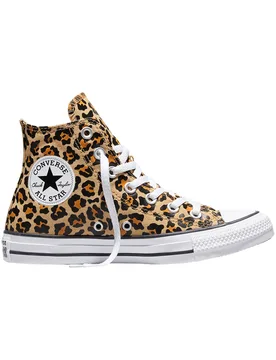Sneakers hautes en toile - Chuck Taylor All Star High Leopard Hay Day/White/Black - Taille 41 - Orange - Converse - FashionsVida