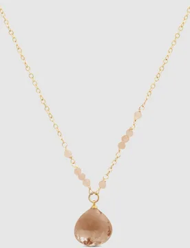 Collar áfrica moda acabado en oro amarillo de 18 quilates con cuarzo ahumado hidrotermal - Luxenter - FashionsVida