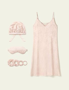 Nuisette Jacquard Soie Extensible Fleurs de Cerisier