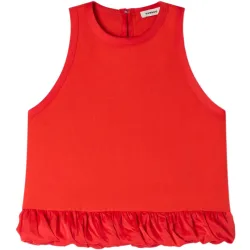 Top de mujer 100% algodón sin mangas con doble volante