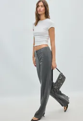 Gerade geschnittene Slim-Fit Anzughose Graumeliert 36