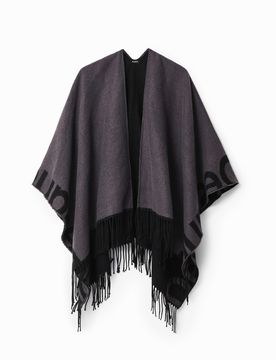 Poncho réversible, Noir, U