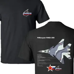 Russian Air Force Mikoyan MiG-35 Fulcrum-F Stealth Fighter T-Shirt. Premium Cotton Short Sleeve O-Neck Mens T Shirt New S-3XL