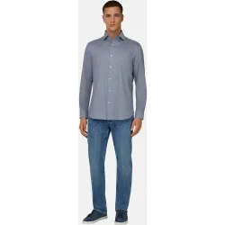 Vaquero regular de denim elástico azul medio