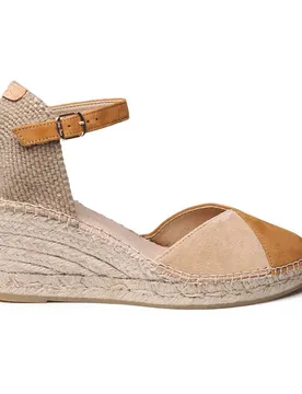 Pons Espadrilles Compensées Beral Beige Leather EU 42