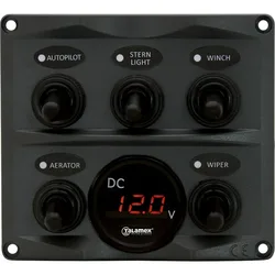 Switchpanel With Voltage Gauge 12/ 24v Anthracite One Size unisex