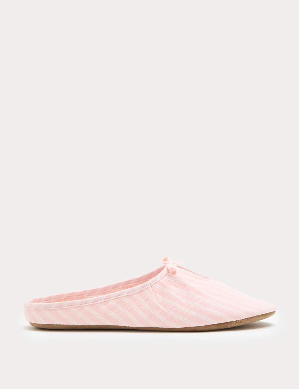 Striped Bow Mule Slippers Pink Mix female - M&S - FashionsVida