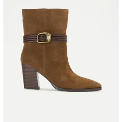 Bota tacón, campera adorno