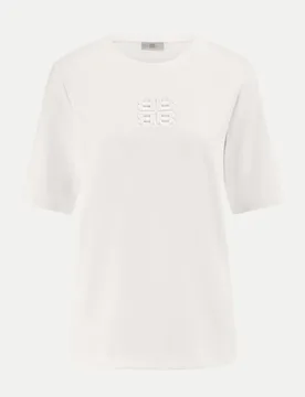 T-shirt mit Logoprint Weiß 42 - Riani - FashionsVida