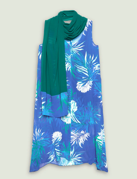 Abito con stola donna blu-verde