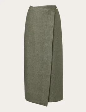 Herno - Falda midi de lino - Herno - FashionsVida
