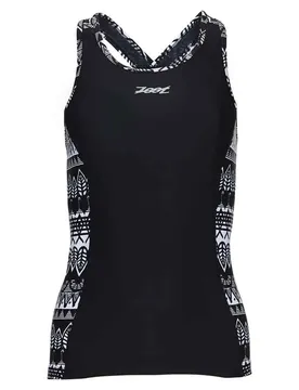 Maglia Da Triathlon Senza Maniche Performance Crossback Surf Grafitti