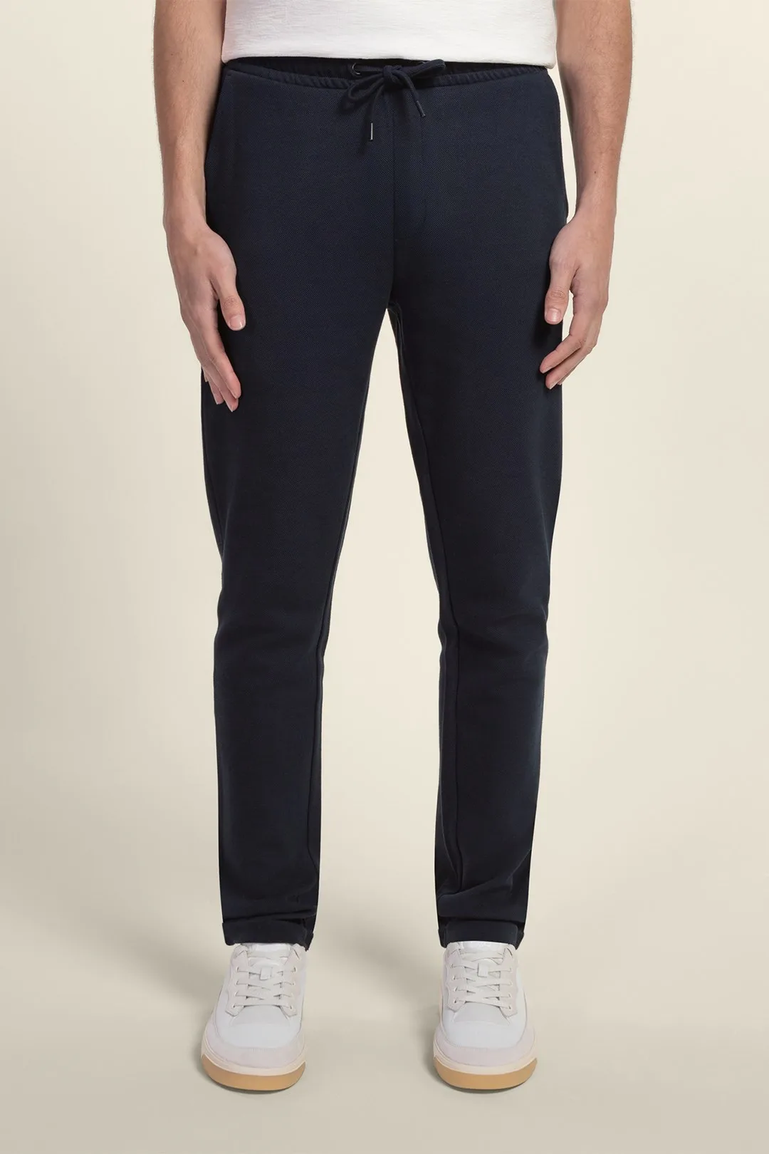 Mens Pique Interlock Turn Up Jogger - Larsson & Co - FashionsVida