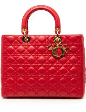Large Lambskin Cannage Lady Dior - Dior - FashionsVida