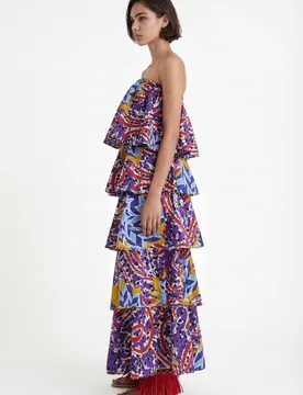 Robe longue à volants Stella Jean RED M female - Desigual - FashionsVida