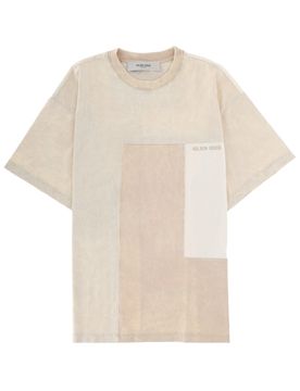 Men's T-shirt in Cotton Jersey with Patchwork Effect