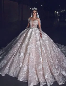 Custom New Princess Wedding Dresses Off Shoulder Long Sleeves Lace Appliqued Beads Bridal Gowns Sweep Train Vestido de novia - Aliexpress - FashionsVida