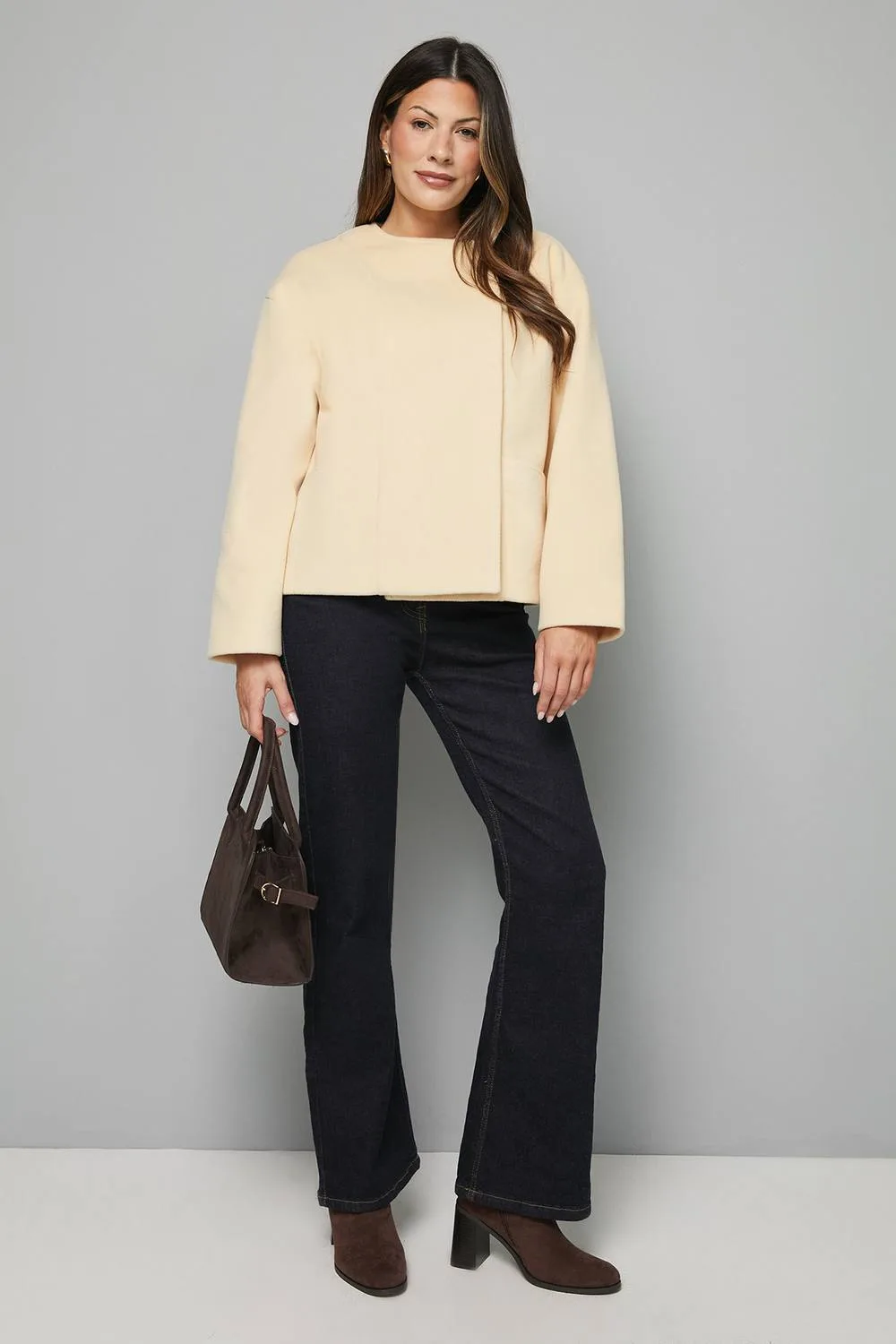 Short One Button Jacket - Yellow - Size: 20 - Wallis - FashionsVida
