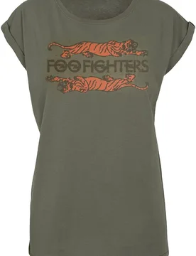 T-Shirt - Crawling Tigers - XS bis XXL - für Damen - Größe XS - oliv - Lizenziertes Merchandise! - Frauen - female - Foo Fighters - FashionsVida