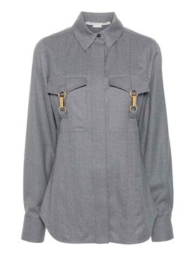 Camicia di lana impreziosita da fibbie