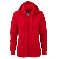 Womens Ladies Premium Authentic Zipped Hoodie (3-Layer Fabric) (Classic Red) - Size Small