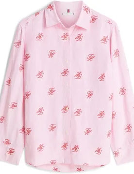 Camisa de mujer con fit relajado y estampado TH - Tommy Hilfiger - FashionsVida