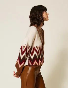 Cardigan jacquard avec sequins - Actitude by Twinset - FashionsVida