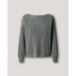 Jersey de mujer canalé cuello barco