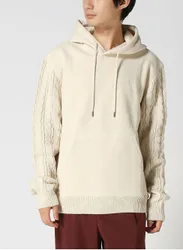 FELPA HOODIE CON MANICHE IN MAGLIA TRECCIATO M