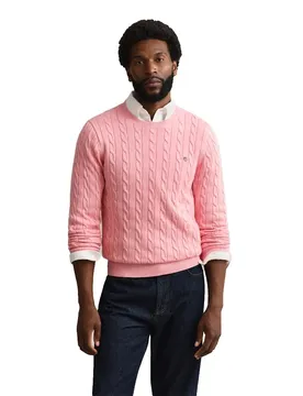 Gant Pull Cable Washed Pink L Homme