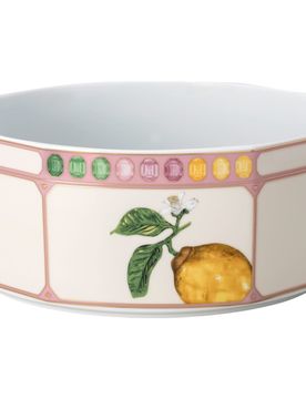 Idyllia Schale, Porzellan, Kristallines Printmotiv, Zitrone, GroÃŸ, Mehrfarbig Unisex OS