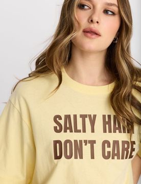 T-shirt in cotone con scritta - yellow jeans