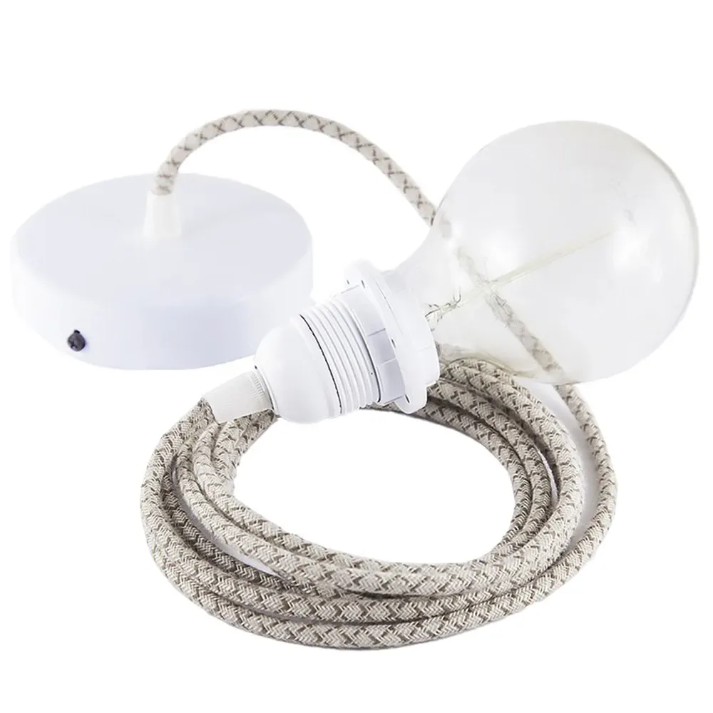 Cables Lampe Suspendue Pendel Pour Abat-jour Rd63 Lozenge 2 M Tree Bark / White One Size - Creative - FashionsVida