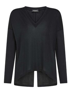 T-shirt scollo a V in viscosa