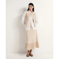 Sfera - Chaleco antelina bordado