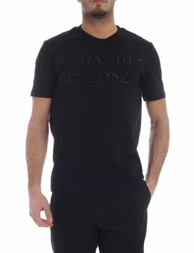 T-shirt nera ricamo Mcq