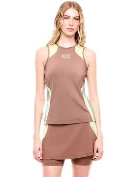 W001317_af14524 Sleeveless T-shirt Deep Taupe / Green / Lime S - Ea7 Emporio Armani - FashionsVida