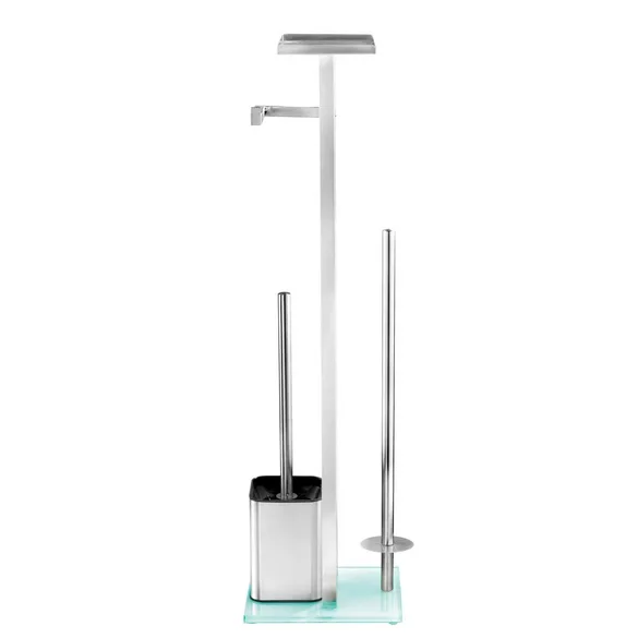 Stand WC-Garnitur Mod. Debar mit Ablage Edelstahl, rostfrei - WENKO - FashionsVida