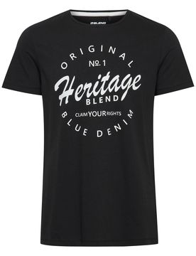 BLEND Camiseta negro / blanco