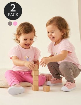 Set di pantaloni sportivi in cotone 2 pack - rosa