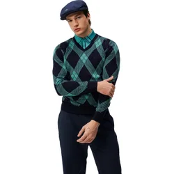 Pullover Billy V-Neck Strick, grün/schwarz s