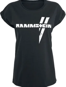 T-Shirt - Weiße Balken - XS bis 5XL - für Damen - Größe L - schwarz - Lizenziertes Merchandise! - Frauen - female - Rammstein - FashionsVida